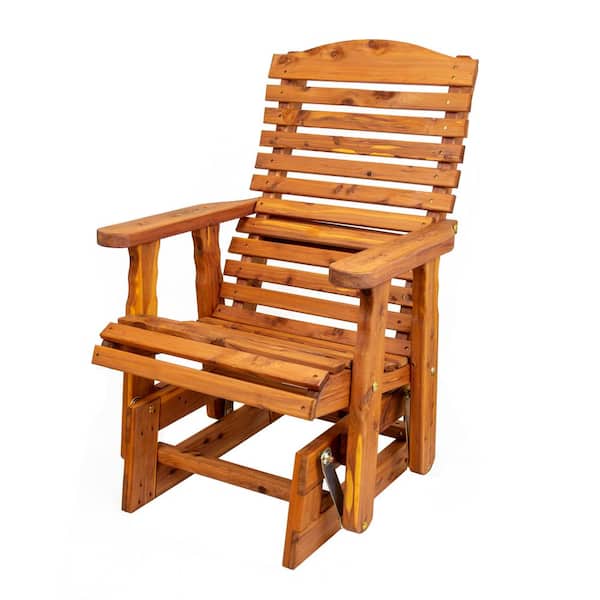 American Furniture Classics Amish Cedar 29 in. 1 Person Natural Cedar Wood Outdoor Glider