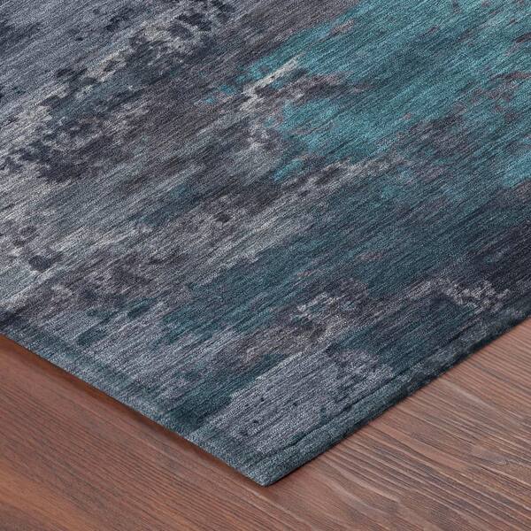 Chantille Machine Washable Indoor/Outdoor Abstract ACN2813 Teal 10 ft. x 14 ft. Area Rug