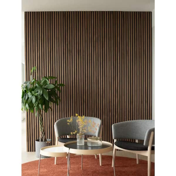 Ejoy 96 in. x 6 in. x 0.8 in. Acoustic Vin.yl Wall Claddin.g Sidin