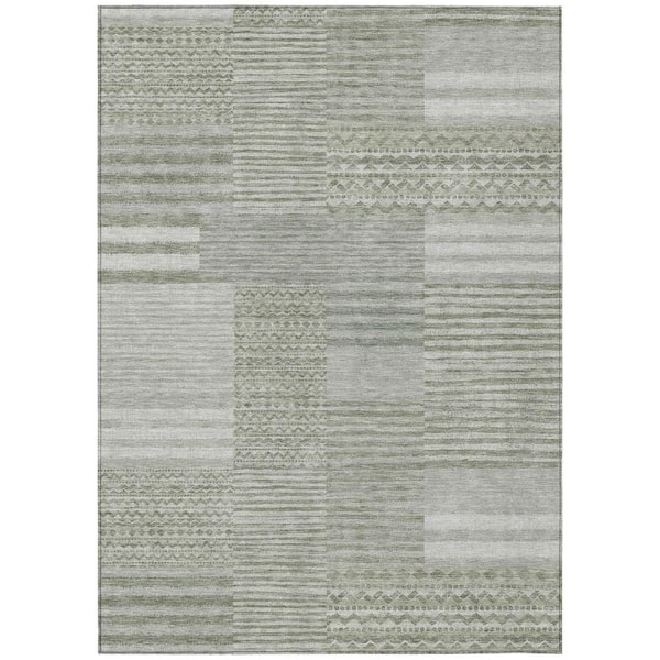 Chantille Machine Washable Indoor/Outdoor Abstract ACN2749 Sage 10 ft. x 14 ft. Area Rug