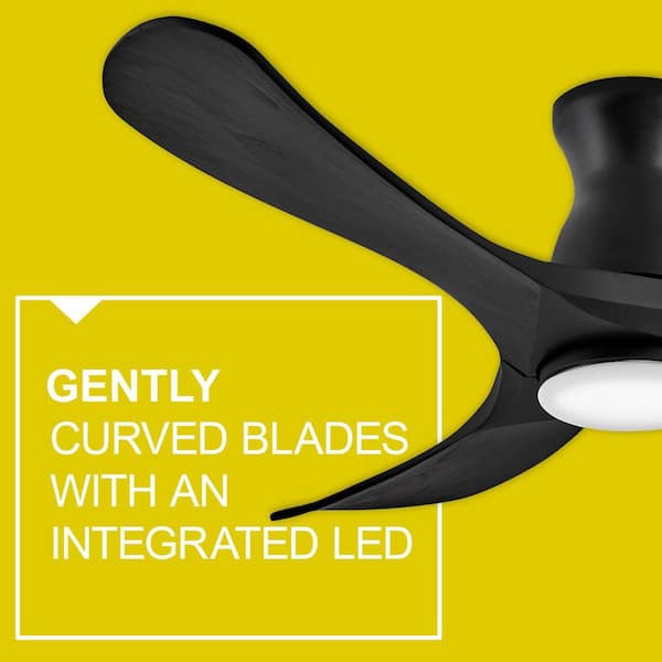 Swell Flush Illuminated 56.0 in. Indoor/Outdoor Integrated LED Matte Black Ceiling Fan with Remote Control