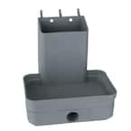 Plastic Peggable Pencil Sharpener with Tape Measure Holder in Gray 1/4 in