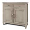 Somerset Distressed 40 in. Grey Wide Transitional Entryway Storage Cabinet with Solid Wood