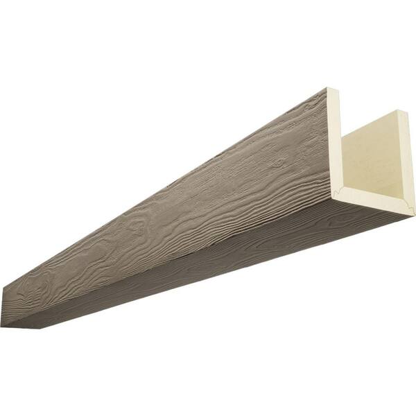 Ekena Millwork Endurathane 4 in. H x 4 in. W x 22 ft. L Sandblasted Rustic Taupe Faux Wood Beam