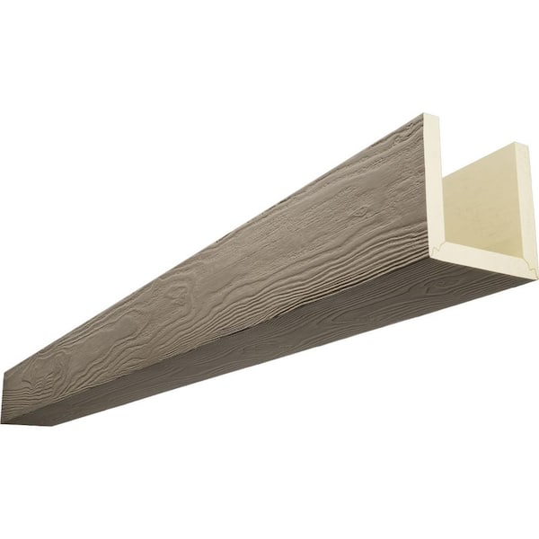 Ekena Millwork Endurathane 10 in. H x 8 in. W x 8 ft. L Sandblasted Rustic Taupe Faux Wood Beam