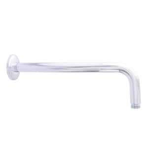 12 in. Right Angled Shower Arm with Flange in Polished Chrome