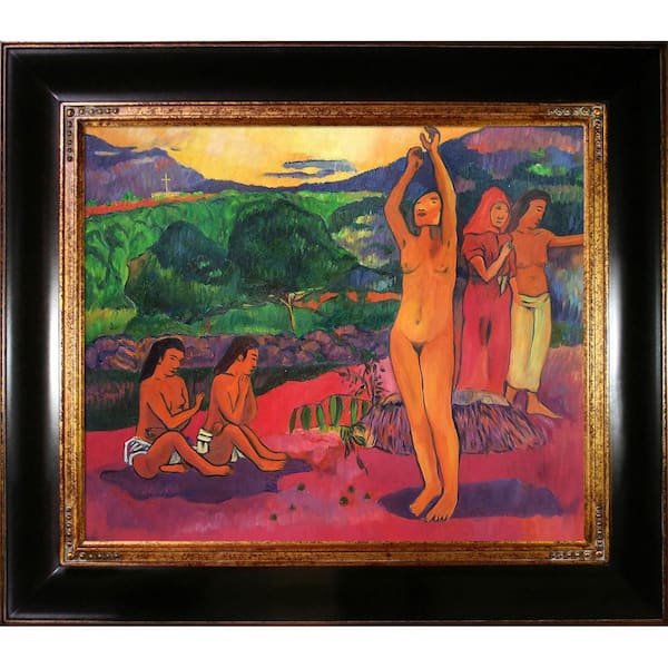 LA PASTICHE The Invocation, 1903 by Paul Gauguin Opulent Framed Oil Painting Art Print 29 in. x 33 in.