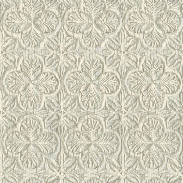 Chesapeake Karachi Wooden Damask Blue Prepasted Non Woven Wallpaper Sample
