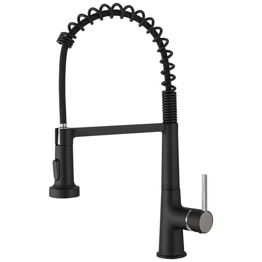 Spring Single Handle Pull Down Sprayer Kitchen Faucet with Power Clean in M
