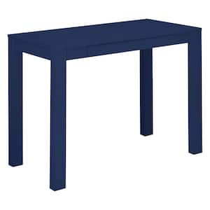 39 in. Navy Rectangular 1 -Drawer Writing Desk with Parsons Styling