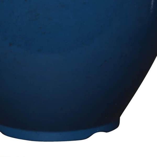 Southern Patio Heritage 15 In. Dia. x 12 In. H. Monaco Blue Resin Planter Southern Patio Heritage 15 In. Dia. x 12 In. H. Monaco Blue Resin Planter