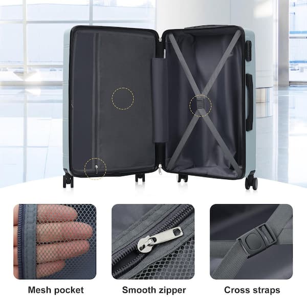 Merax 6-Piece Light Blue ABS Hardshell Spinner 20/24/28 Luggage