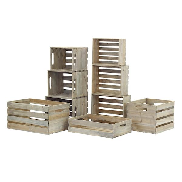 Crates & Pallet Crates and Pallet 18 in. x 12.5 in. x 9.5 in. Large Wood  Crate 94565 - The Home Depot