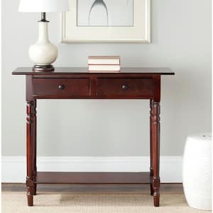 Rosemary 38 in. 2-Drawer Red Wood Console Table