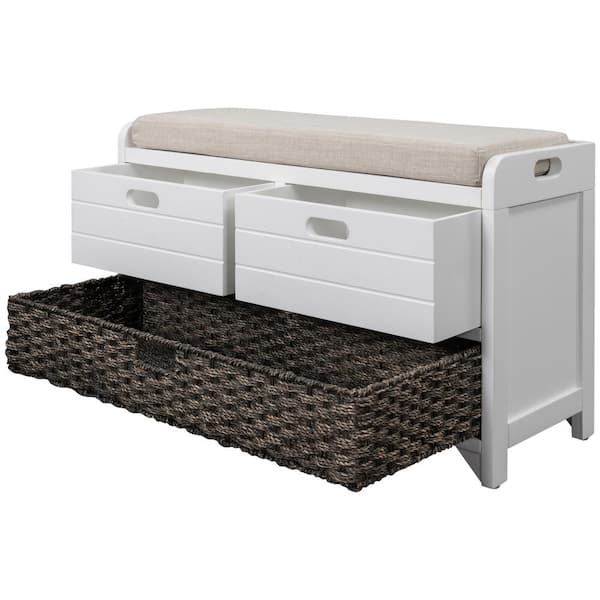32 in. W x 11.8 in. D x 20 in. H Bathroom White Linen Cabinet