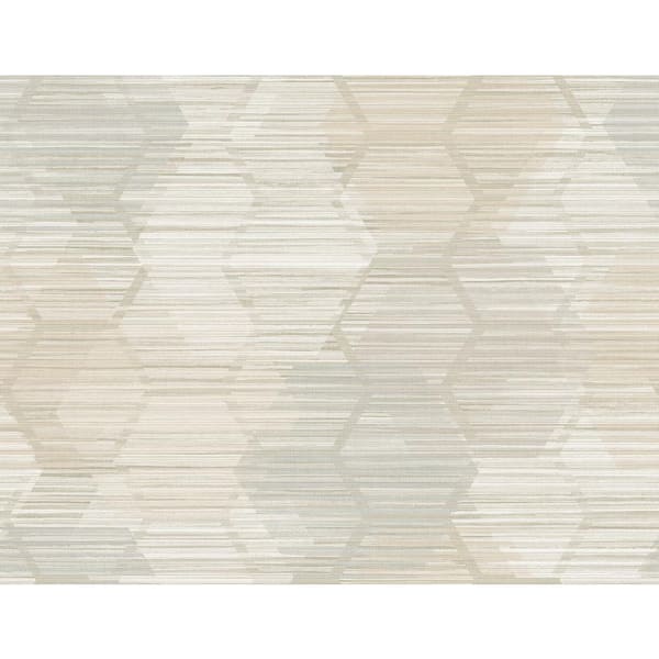 A-Street Prints Jabari Beige Geometric Faux Grasscloth Beige Wallpaper Sample