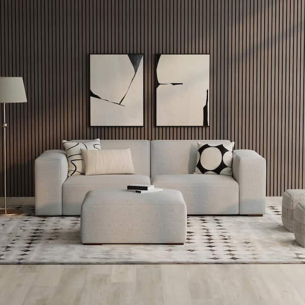 Simpli Home Rex 88 inch Straight Arm Tightly Woven Performance