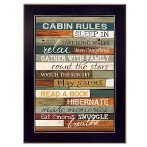 Cabin Rules by Unknown 1 Piece Framed Graphic Print Typography Art Print 10 in. x 14 in. .