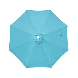 9 ft. Turquoise Patio Umbrella Replacement Canopy Outdoor Table Market Umbrella Replacement Top Cover for Garden, Patio