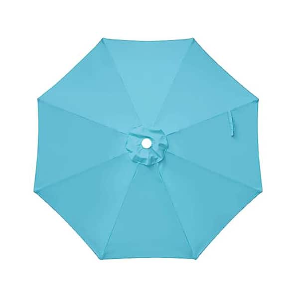 Zeus & Ruta 9 ft. Turquoise Patio Umbrella Replacement Canopy Outdoor Table Market Umbrella Replacement Top Cover for Garden, Patio
