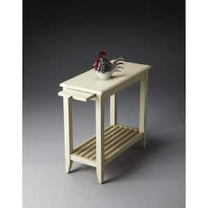 12 in. White Rectangle MDF End Table