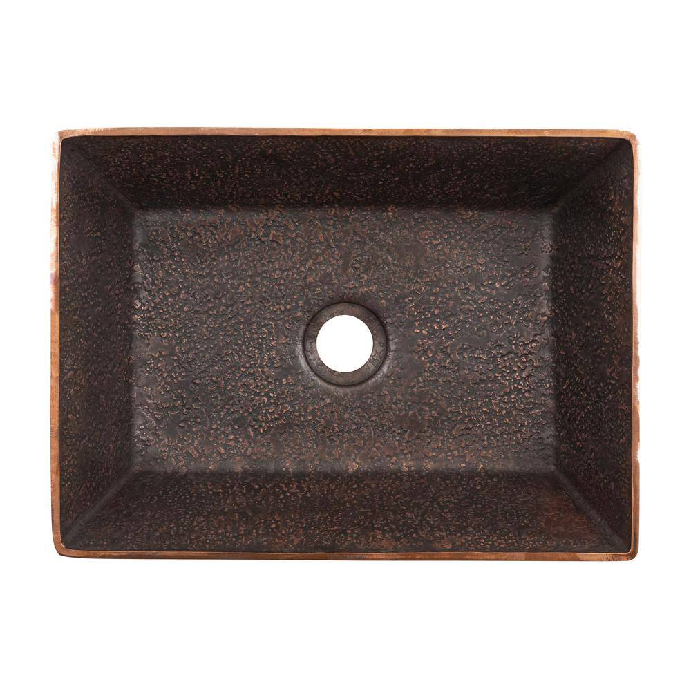 Terra Firma Dark Brown Copper Rectangular Vessel Sink