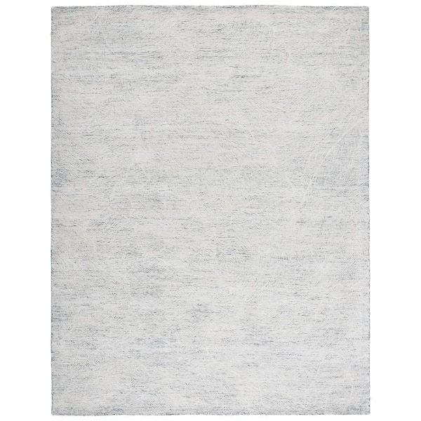 Metro 11 ft. x 15 ft. Dark Gray/Ivory Solid Color Abstract Area Rug