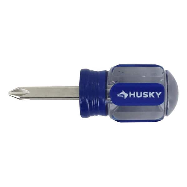 Husky #2 x 1-1/2 in. Square Shaft Stubby Phillips Screwdriver with Butyrate Handle