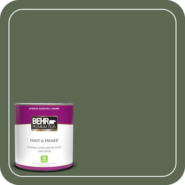 BEHR PREMIUM PLUS 1 qt. #S390-7 Trailing Vine Eggshell Enamel Low Odor Interior Paint & Primer