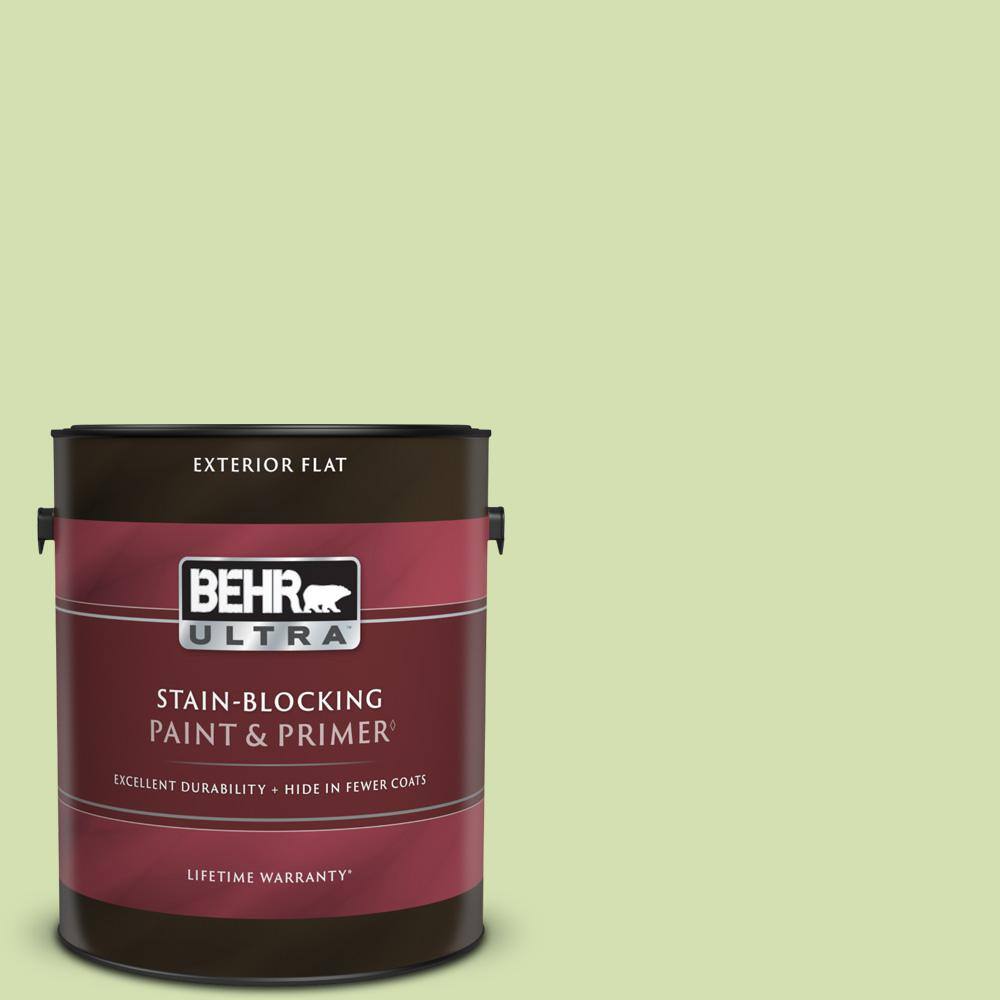 BEHR ULTRA 1 gal. 420C3 Celery Bunch Flat Exterior Paint & Primer