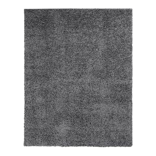 Garvee Shag Collection Dark Grey 4 ft. x 6 ft. Solid Shaggy Area Rug