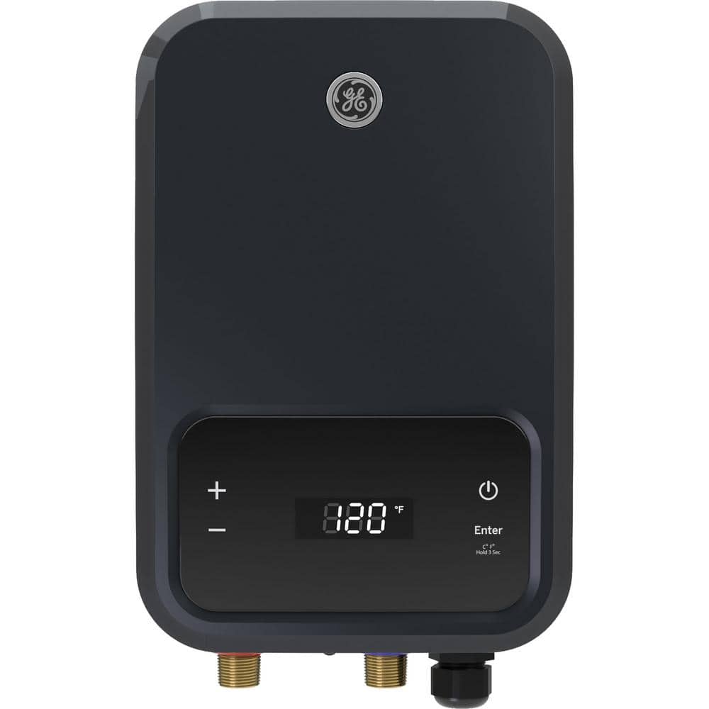27kW Gray Electric Tankless Water Heater with Digital Display
