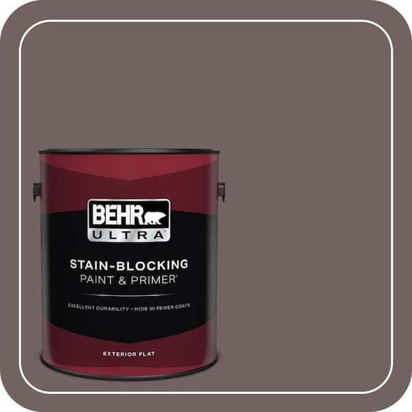 BEHR ULTRA 1 gal. #N140-6 Wright Brown Flat Exterior Paint & Primer