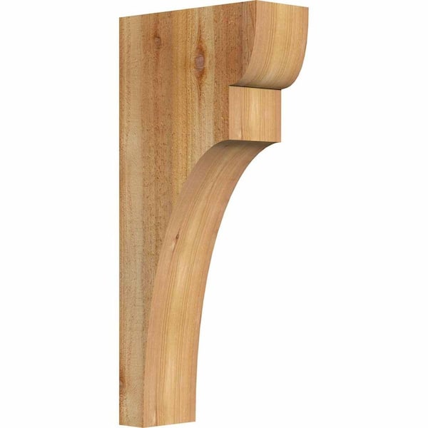 Ekena Millwork 4 in. x 10 in. x 22 in. Western Red Cedar Yorktown Rough Sawn Corbel
