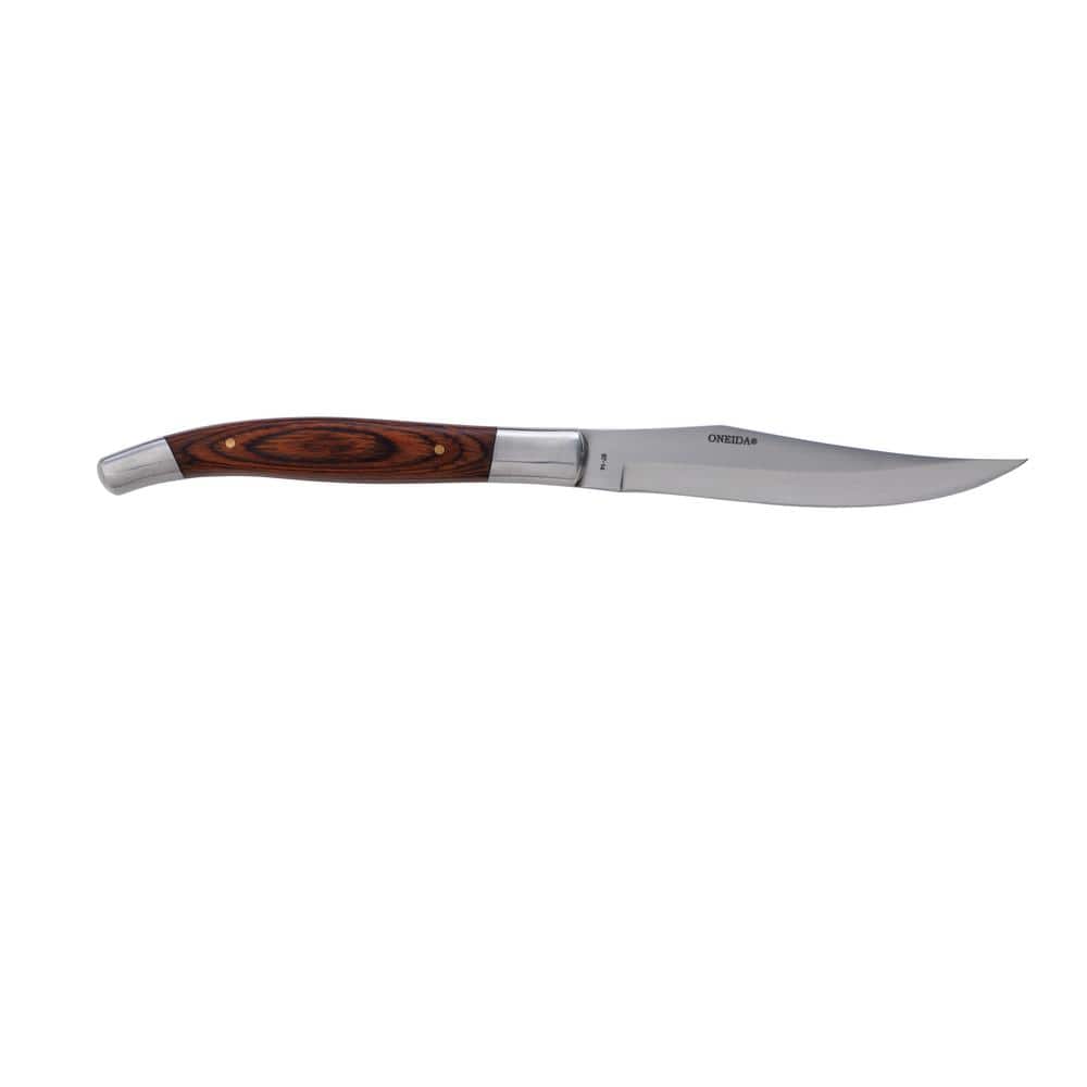 Set of 12 Delco by Oneida Elite Stainless Wooden Handle Steak Knives