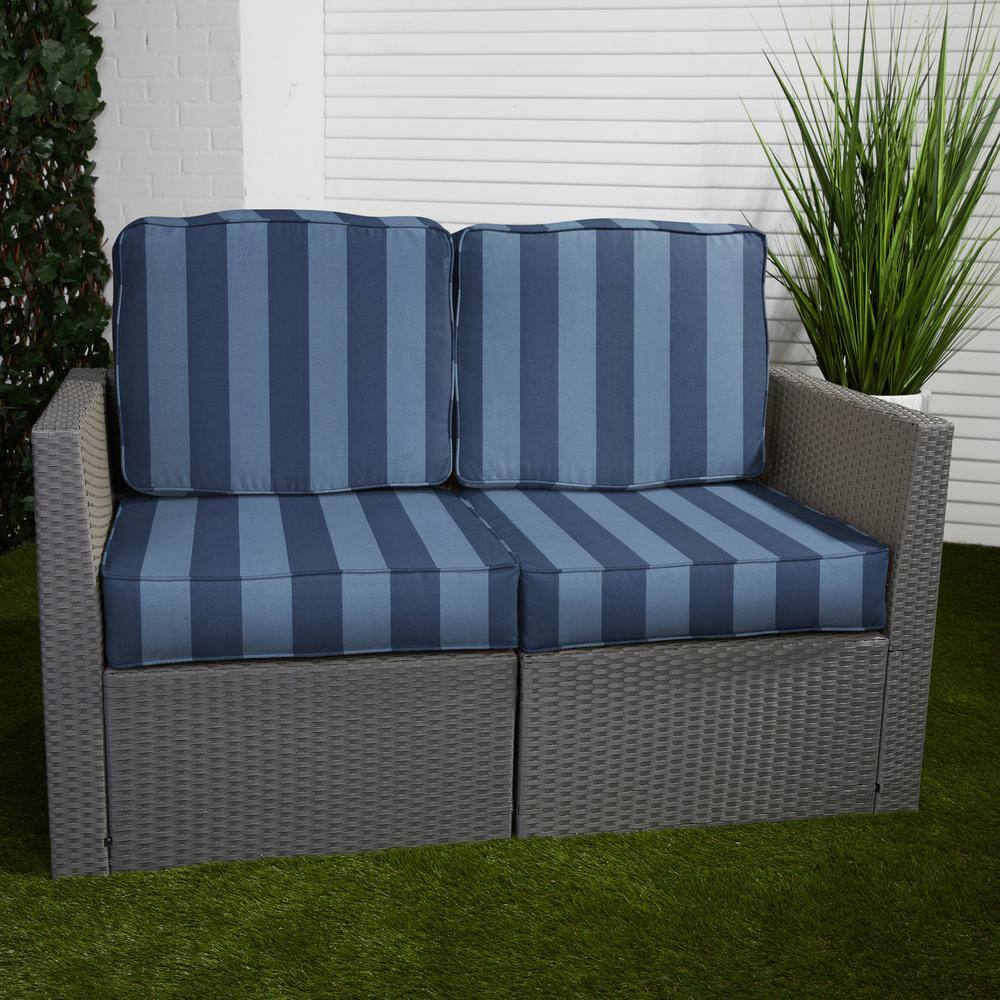 Sorra Home 60 in. x 18 in. x 2 in. Rectangular Indoor/Outdoor Corded Bench Cushion in Gardenia Seaglass