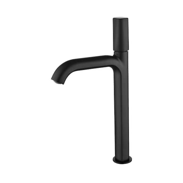 Mondawe Low-Arc Single Handle Single Hole Tall Bathroom Faucet in Matte Black