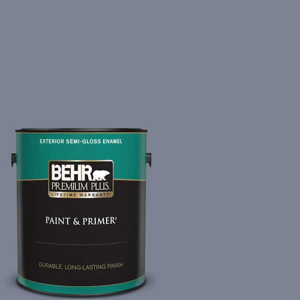 BEHR PREMIUM PLUS 1 gal. #610F-6 Deep Smoke Signal Semi-Gloss Enamel Exterior Paint & Primer