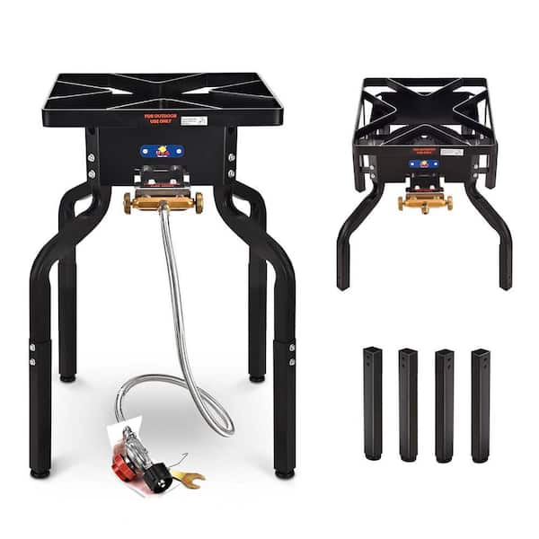 ARC 100,000BTU Single-Burner Propane Side Burner Camp Gas Stove, with Height Adjustable Legs