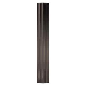 9' x 3" Endura-Aluminum Column, Square Shaft (Load-Bearing), Non-Tapered, Fluted, Textured Brown
