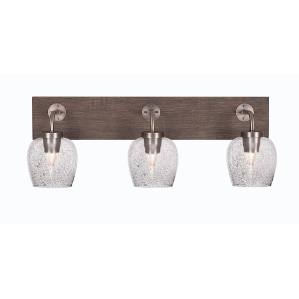 Unbranded Kirby 26.75 in. 3-Light Graphite and Painted Distressed Wood-look Metal Vanity Light
