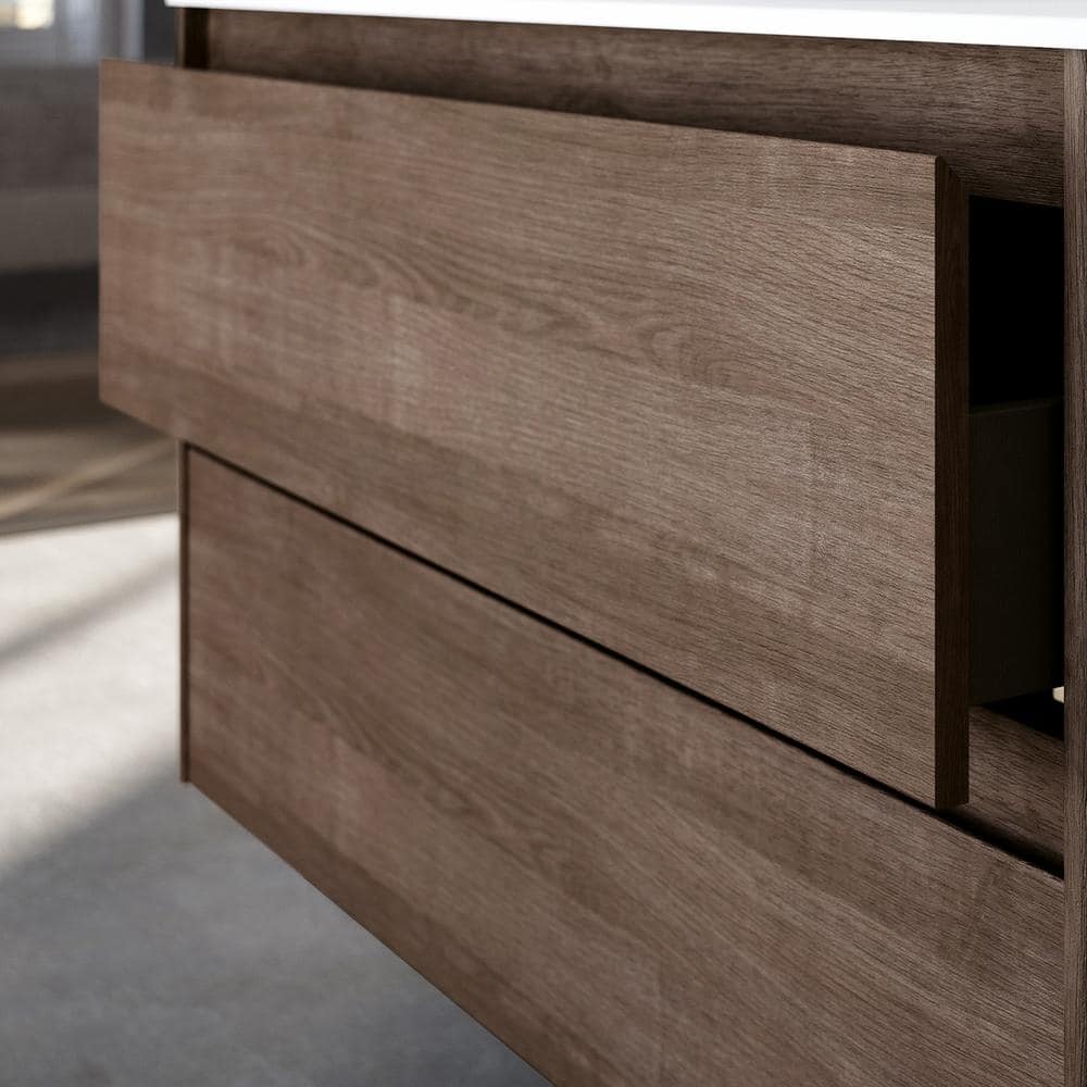 Ambra 48" Samara Ash Wall-Mount Single Vanity with Ceramic Sink