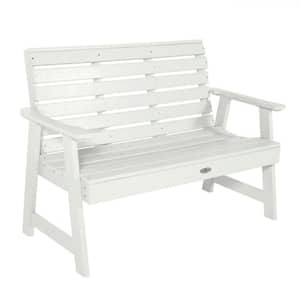 Riverside 5 ft. 2-Person Coconut White Recycled Plastic Garden Bench