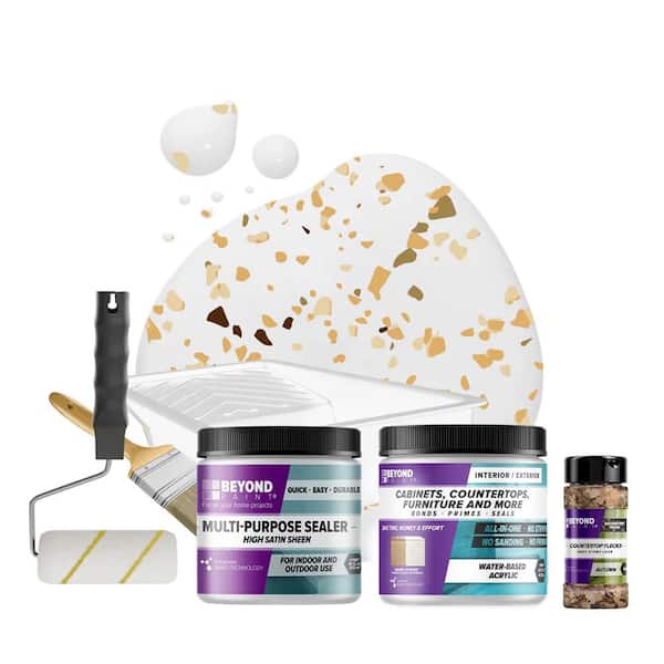 BEYOND PAINT Bright White Countertop Kit with Autumn Flecks