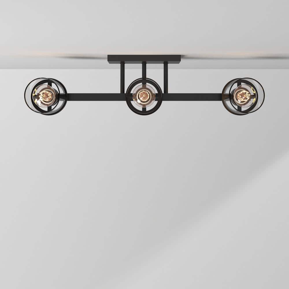 Jedrek 24" Black Aluminum 3-Light Bath Vanity