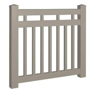 Hallandale 3.5 ft. H x 5 ft. W Vinyl Khaki Railing Gate Kit