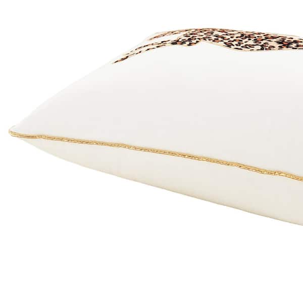 White Velvet Extra Skinny Long Lumbar Pillow with Tassels 