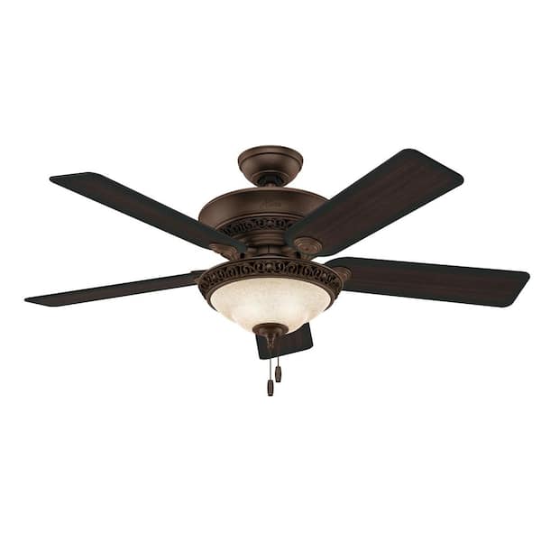 Italian Countryside 52 in. Indoor Cocoa Bronze Ceiling Fan with Light