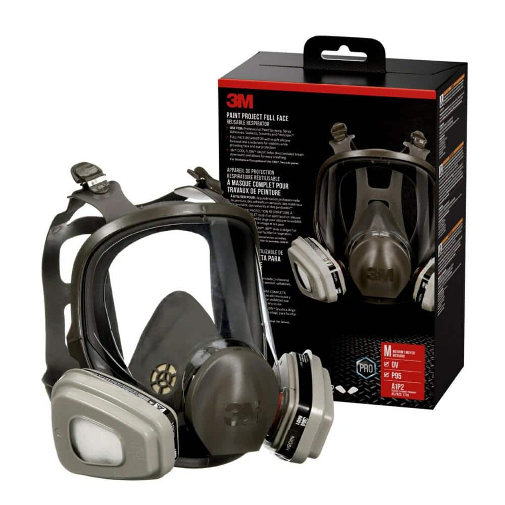 Medium Full-Face Paint Spray Project Respirator Mask (Case of 2)