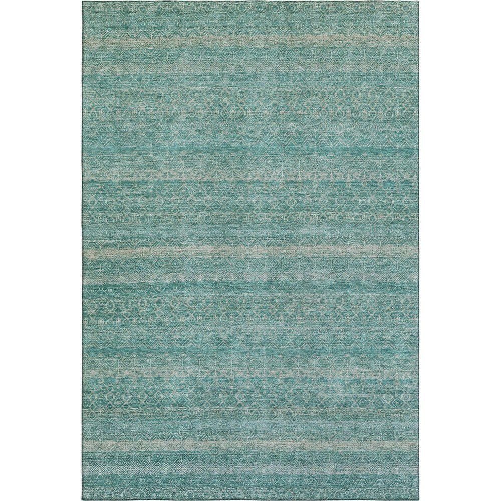 Mayfield Premium Machine Washable Abstract AMF2105 Teal 8 ft. x 10 ft. Area Rug price history on PriceWatchPro